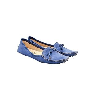 Tod's Women's‎ Size 9.5 US Blue Suede Driving Flats Loafers Mocassins Shoes READ